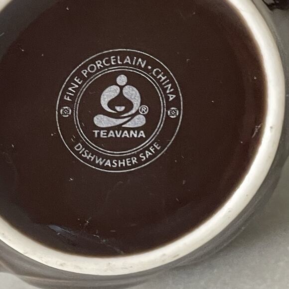 Set Of Teavana Brown Porcelain Lidded Tea Mug Cups w/Strainers NEW -2 Piece Set - Picture 12 of 13